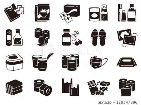 災害・防災アイコン05　Disaster Prevention icons 129347896