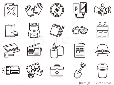 災害・防災アイコン07　Disaster Prevention icons 129347898