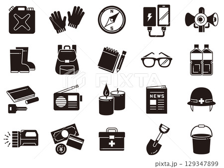 災害・防災アイコン08　Disaster Prevention icons 129347899
