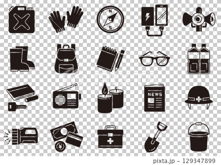 災害・防災アイコン08　Disaster Prevention icons 129347899