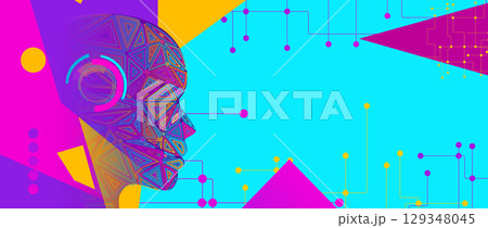 Abstract futuristic technology and science background 129348045