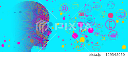 Abstract futuristic technology and science background 129348050