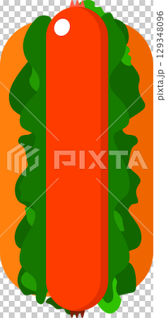 Illustration of an uncovered hot dog Illustration of an uncovered hot dog 129348096