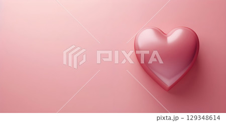 Pink heart on pink background, Valentine's day concept, Love Background - Ai Generated 129348614