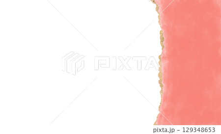 水彩と金のボーダーフレーム ピンク 水彩と金のボーダーフレーム ピンク 129348653