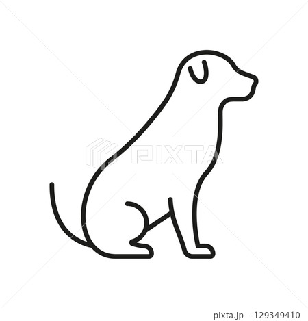 Dog Line Icon. Pet Animal Outline Symbol. Canine Companion, Loyalty And Domestic Animal. Editable Stroke. Isolated Vector Illustration 129349410
