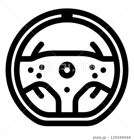 Sim racing steering wheel icon. sim racing gear. Outline style. 48x48 px 129349484