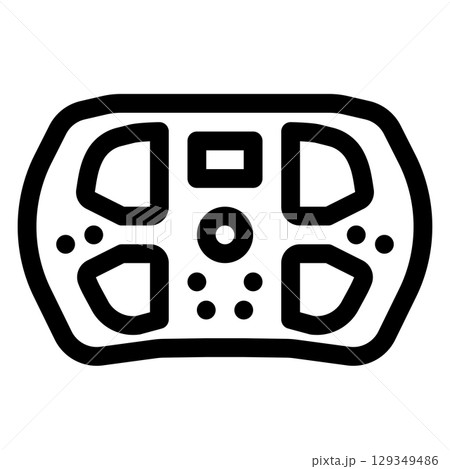 Sim racing steering wheel icon. sim racing gear. Outline style. 48x48 px 129349486