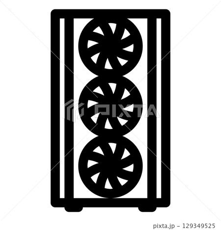 Desktop computer case. PC case. Outline style. 48x48 px Desktop computer case. PC case. Outline style. 48x48 px 129349525