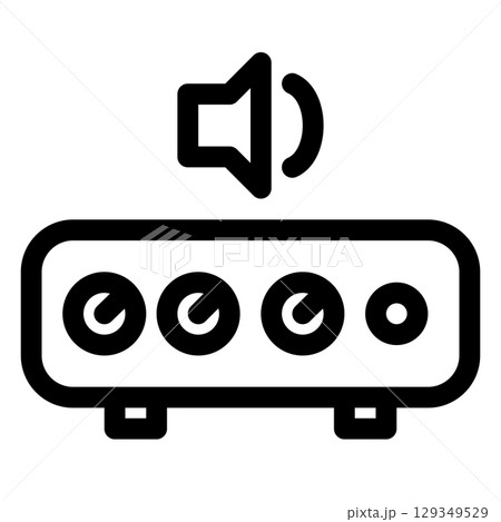 Desktop computer sound card icon. PC hardware component. Outline style. 48x48 px Desktop computer sound card icon. PC hardware component. Outline style. 48x48 px 129349529