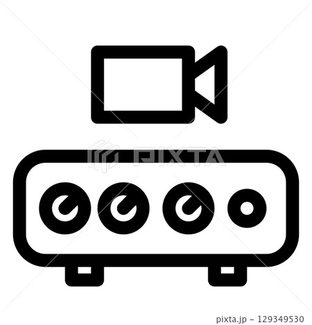 Video capture card for personal computer. Streaming card icon. PC hardware component. Outline style. 48x48 px 129349530