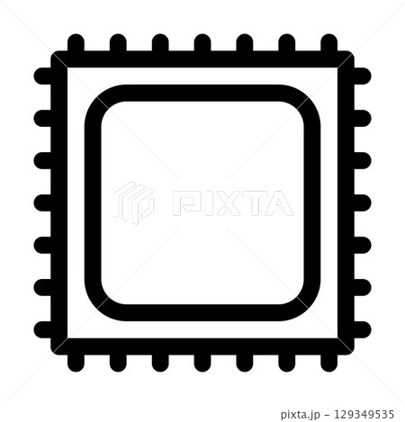 Desktop computer CPU icon. PC hardware component. Outline style. 48x48 px Desktop computer CPU icon. PC hardware component. Outline style. 48x48 px 129349535