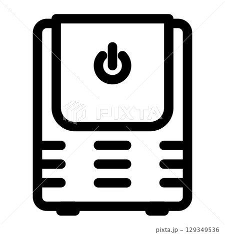 Desktop computer power supply unit. PSU icon. PC hardware component. Outline style. 48x48 px 129349536