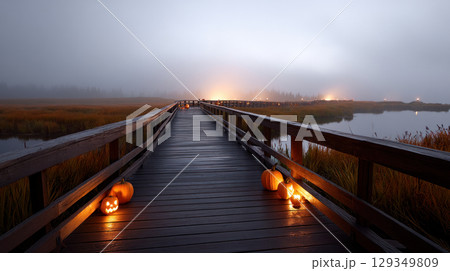 Halloween Halloween with orange pumpkin, beautiful background for advertising, fun on the scariest night. Halloween Halloween with orange pumpkin, beautiful background for advertising, fun on the scariest night. 129349809