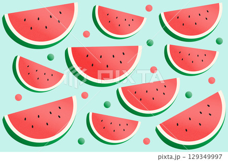 おしゃれなスイカの背景イラスト 129349997