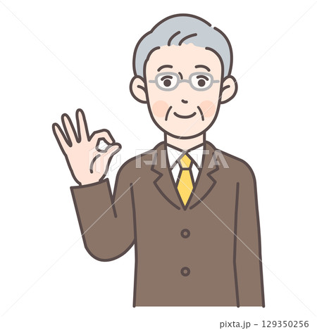 OKサインするビジネスマン3 OKサインするビジネスマン3 129350256