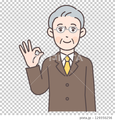 商人做出 OK 手勢 3 商人做出 OK 手勢 3 129350256