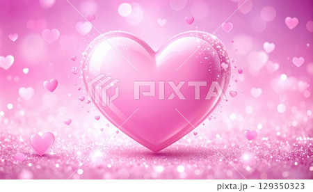 Pink heart background for a romantic Valentine's Day greeting card design Pink heart background for a romantic Valentine's Day greeting card design 129350323