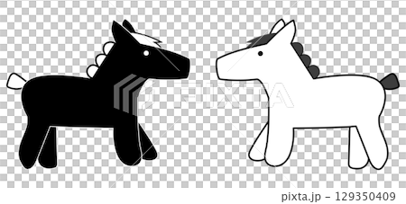 Simple horse icon monochrome 129350409