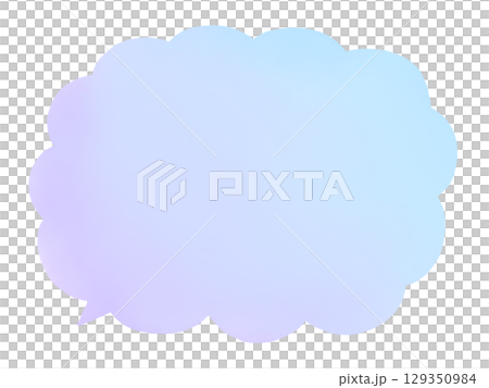 Speech bubble: Watercolor purple and light blue gradient hand-drawn speech bubble 129350984