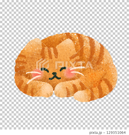 Cute cat hand drawn illustration material 129351064