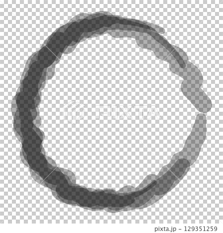 Hand-drawn line circular frame watercolor ink Hand-drawn line circular frame watercolor ink 129351259