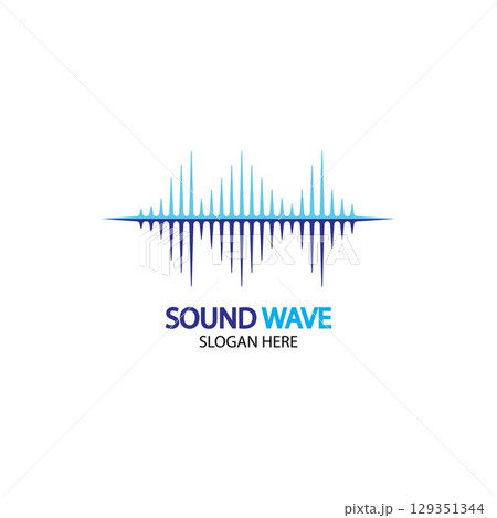 Sound waves vector illustration 129351344