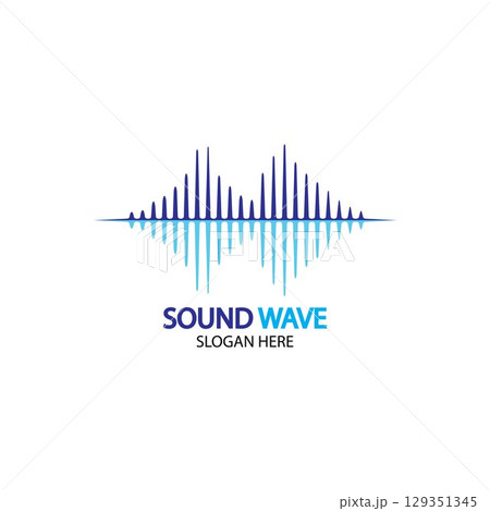 Sound waves vector illustration 129351345