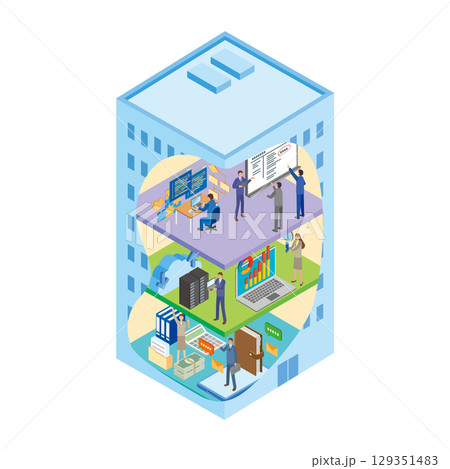 会社で働く人々 129351483