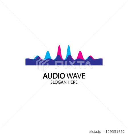 Music Logo concept sound wave, Audio Technology, Abstract Shape 129351852