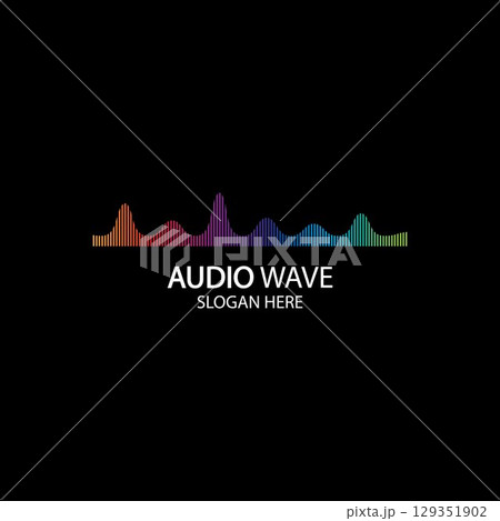 Music Logo concept sound wave, Audio Technology, Abstract Shape 129351902
