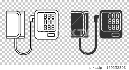 血圧計のモノクロアイコン 血圧計のモノクロアイコン 129352298