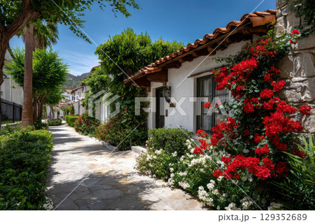 Charming cottage in a peaceful neighborhood with flowers 129352689