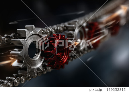 Different sized gears symbolizing interdependent work stages Different sized gears symbolizing interdependent work stages 129352815