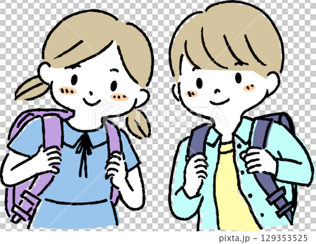 Elementary school boy and girl 129353525