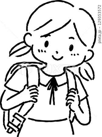 ランドセルを背負う女の子 ランドセルを背負う女の子 129353572