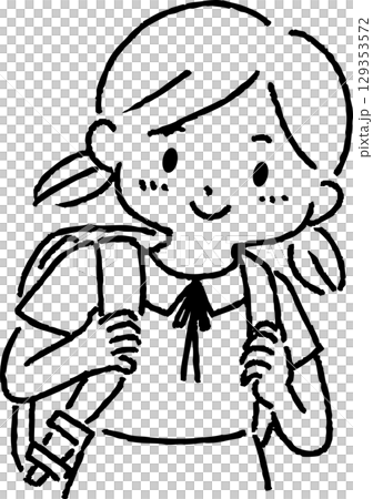 ランドセルを背負う女の子 ランドセルを背負う女の子 129353572