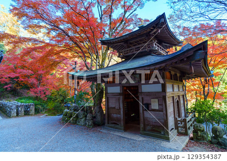 紅葉に包まれた愛宕念仏寺 紅葉に包まれた愛宕念仏寺 129354387