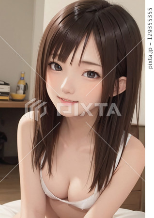 笑顔が可愛いセクシーな若い女性 129355355
