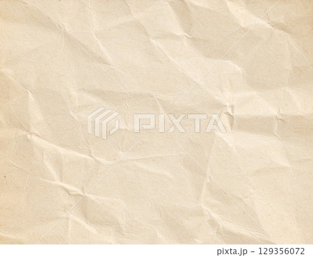 しわのあるベージュ色の紙の表面 しわのあるベージュ色の紙の表面 129356072