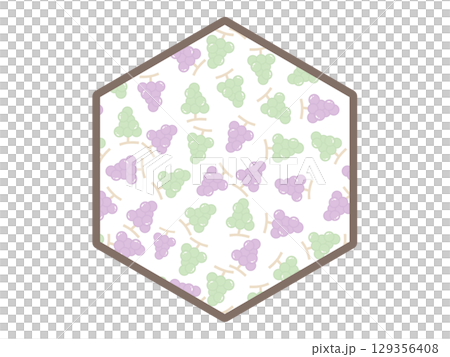 ブドウの六角形のフレーム ブドウの六角形のフレーム 129356408