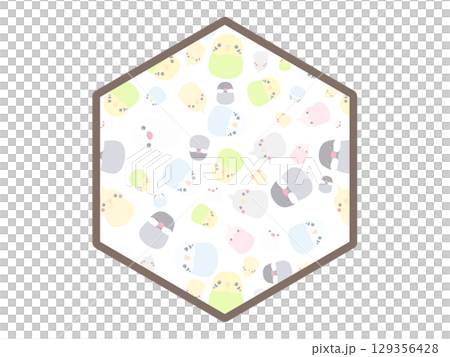 小鳥六角形框架 129356428