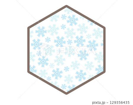 雪の六角形のフレーム 雪の六角形のフレーム 129356435