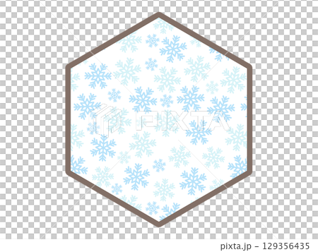 雪の六角形のフレーム 雪の六角形のフレーム 129356435