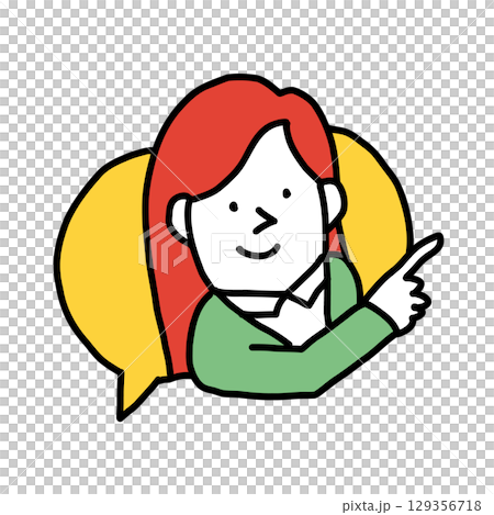 講話泡泡-女人指點的插圖圖標 129356718