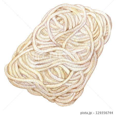 水彩イラスト 冷凍うどん 冷凍麺 水彩イラスト 冷凍うどん 冷凍麺 129356744