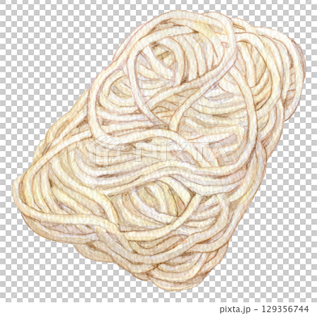 水彩イラスト 冷凍うどん 冷凍麺 水彩イラスト 冷凍うどん 冷凍麺 129356744