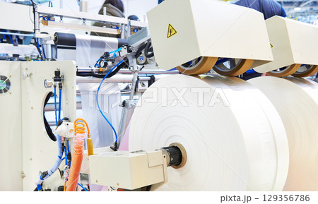 Machine for production of plastic bags 129356786