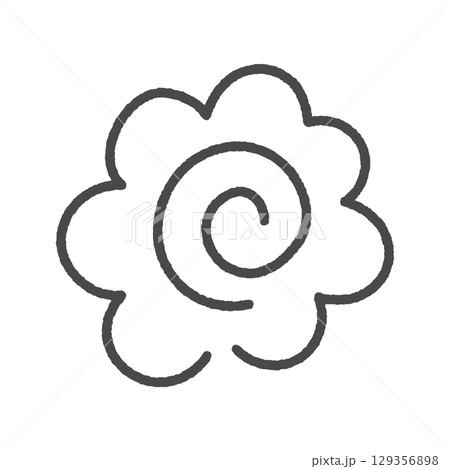 かわいい手書きの黒い花丸 - 合格･よくできました･100点のイメージや重要箇所の装飾のイラスト素材 129356898