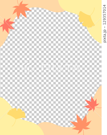 Autumn frame of maple and ginkgo leaves Autumn frame of maple and ginkgo leaves 129357014